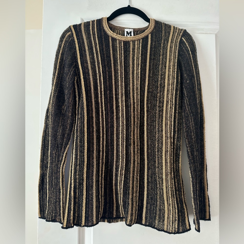 M Missoni black and gold knit top